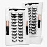 1/3/10 Pairs Waterproof Eye Lashes Magnetic Eyelashes and Eyeliner Set False Eyelashes Magnet Extension Liquid Eyeliner & Tweezer Set