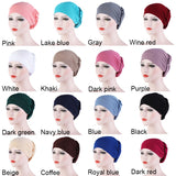 Women Turban Hat Headwear Scarf Wrap Hair Loss Cancer Chemo Cap Bandana Beanie Muslim Cover Hijab Headscarf Elastic Bonnet