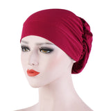 Women Turban Hat Headwear Scarf Wrap Hair Loss Cancer Chemo Cap Bandana Beanie Muslim Cover Hijab Headscarf Elastic Bonnet