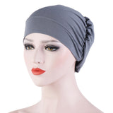 Women Turban Hat Headwear Scarf Wrap Hair Loss Cancer Chemo Cap Bandana Beanie Muslim Cover Hijab Headscarf Elastic Bonnet