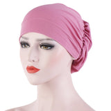 Women Turban Hat Headwear Scarf Wrap Hair Loss Cancer Chemo Cap Bandana Beanie Muslim Cover Hijab Headscarf Elastic Bonnet