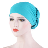 Women Turban Hat Headwear Scarf Wrap Hair Loss Cancer Chemo Cap Bandana Beanie Muslim Cover Hijab Headscarf Elastic Bonnet