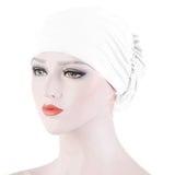 Women Turban Hat Headwear Scarf Wrap Hair Loss Cancer Chemo Cap Bandana Beanie Muslim Cover Hijab Headscarf Elastic Bonnet