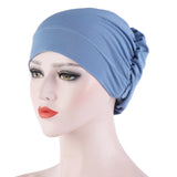 Women Turban Hat Headwear Scarf Wrap Hair Loss Cancer Chemo Cap Bandana Beanie Muslim Cover Hijab Headscarf Elastic Bonnet