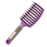 Women Bristle Nylon Hairbrush Scalp Massage Comb Detangle Hair Brush Salon Tool Curl Combs