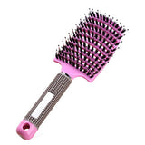 Women Bristle Nylon Hairbrush Scalp Massage Comb Detangle Hair Brush Salon Tool Curl Combs