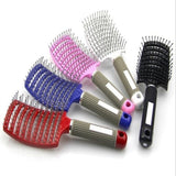 Women Bristle Nylon Hairbrush Scalp Massage Comb Detangle Hair Brush Salon Tool Curl Combs