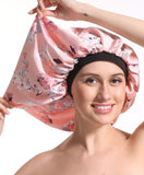 Satin Silk Bonnet Sleep Cap - Printing Soft Extra Large Wide Band S Women Night Hat For Long Curly Natural Hair