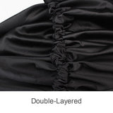 Satin Bonnet Sleep Bonnet Cap - Extra Large, Double Layer, Reversible, Adjustable Satin Cap for Sleeping Hair Bonnet (Large, Black)