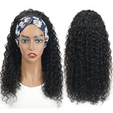 Water Curly Headband Wig 150 Density Human Hair Wig With Headbands Brazilian Virgin Hair Water Wave Frontal For Black Woman