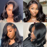 Short Bob Wig Lace Front Human Hair Wigs For Black Women Body Wave Lace Front Wig Pre Plucked Brazilian Hair Wigs With Baby Hair