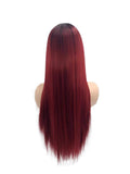 Burgundy Lace Front Wig Omber 99j Wine Red Color Straight Human Hair Wigs for Women