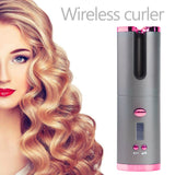 Cordless Auto Hair Curler, Automatic Curling Iron with Temperature, Timer, USB Rechargeable and Portable LCD Display