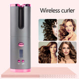 Cordless Auto Hair Curler, Automatic Curling Iron with Temperature, Timer, USB Rechargeable and Portable LCD Display