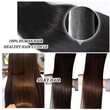 S-noilite Balayage 12"-24" Tape In Hair Extensions 10 pcs Fashion Real Remy Human Hair Extensions Long Straight Seamless Hair Weft