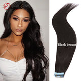 S-noilite Balayage 12"-24" Tape In Hair Extensions 10 pcs Fashion Real Remy Human Hair Extensions Long Straight Seamless Hair Weft