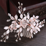 Flower Hair Comb Wedding Hair Accessories Silver Color Rhinestone Headband Bridal Tiara Headband Hair Pins Wedding Hair Jewelry