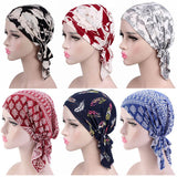 New Women Turban Hat Headwear Scarf Wrap Hair Loss Cancer Chemo Cap Bandana Beanie Muslim Cover Hijab Headscarf Elastic Bonnet