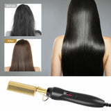 Electric Heating Comb, Hot Comb Hair Straightener, Portable Travel Anti-Scald Beard Straightener Press Comb, Ceramic Comb