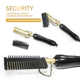 Electric Heating Comb, Hot Comb Hair Straightener, Portable Travel Anti-Scald Beard Straightener Press Comb, Ceramic Comb