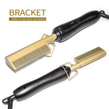 Electric Heating Comb, Hot Comb Hair Straightener, Portable Travel Anti-Scald Beard Straightener Press Comb, Ceramic Comb