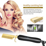 Electric Heating Comb, Hot Comb Hair Straightener, Portable Travel Anti-Scald Beard Straightener Press Comb, Ceramic Comb