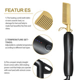 Electric Heating Comb, Hot Comb Hair Straightener, Portable Travel Anti-Scald Beard Straightener Press Comb, Ceramic Comb