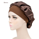 1pc Adjust Solid Satin Bonnet Hair Styling Cap Long Hair Care Women Night Sleep Hat Silk Head Wrap Shower Cap Hair Styling Tools