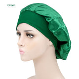 1pc Adjust Solid Satin Bonnet Hair Styling Cap Long Hair Care Women Night Sleep Hat Silk Head Wrap Shower Cap Hair Styling Tools