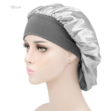 1pc Adjust Solid Satin Bonnet Hair Styling Cap Long Hair Care Women Night Sleep Hat Silk Head Wrap Shower Cap Hair Styling Tools