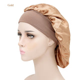 1pc Adjust Solid Satin Bonnet Hair Styling Cap Long Hair Care Women Night Sleep Hat Silk Head Wrap Shower Cap Hair Styling Tools