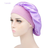 1pc Adjust Solid Satin Bonnet Hair Styling Cap Long Hair Care Women Night Sleep Hat Silk Head Wrap Shower Cap Hair Styling Tools