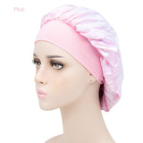 1pc Adjust Solid Satin Bonnet Hair Styling Cap Long Hair Care Women Night Sleep Hat Silk Head Wrap Shower Cap Hair Styling Tools