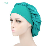 1pc Adjust Solid Satin Bonnet Hair Styling Cap Long Hair Care Women Night Sleep Hat Silk Head Wrap Shower Cap Hair Styling Tools