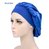 1pc Adjust Solid Satin Bonnet Hair Styling Cap Long Hair Care Women Night Sleep Hat Silk Head Wrap Shower Cap Hair Styling Tools