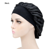 1pc Adjust Solid Satin Bonnet Hair Styling Cap Long Hair Care Women Night Sleep Hat Silk Head Wrap Shower Cap Hair Styling Tools