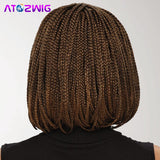 Box Braids Bob Hair with Bangs Braided Wigs for African Women