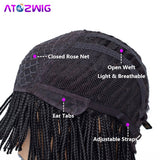 Box Braids Bob Hair with Bangs Braided Wigs for African Women