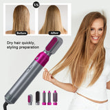 Multifunctional 5 In 1 Warm-Air Comb Hair Comb Curlers Straight Comb Hair Dryer(2*curler+1*straight+1*dryer+1*comb)