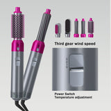 Multifunctional 5 In 1 Warm-Air Comb Hair Comb Curlers Straight Comb Hair Dryer(2*curler+1*straight+1*dryer+1*comb)