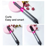 Multifunctional 5 In 1 Warm-Air Comb Hair Comb Curlers Straight Comb Hair Dryer(2*curler+1*straight+1*dryer+1*comb)