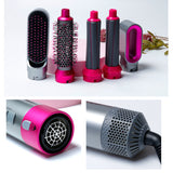 Multifunctional 5 In 1 Warm-Air Comb Hair Comb Curlers Straight Comb Hair Dryer(2*curler+1*straight+1*dryer+1*comb)