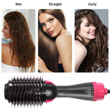 Multifunctional 5 In 1 Warm-Air Comb Hair Comb Curlers Straight Comb Hair Dryer(2*curler+1*straight+1*dryer+1*comb)