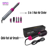 Multifunctional 5 In 1 Warm-Air Comb Hair Comb Curlers Straight Comb Hair Dryer(2*curler+1*straight+1*dryer+1*comb)