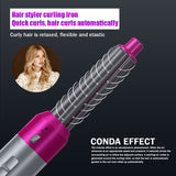 Multifunctional 5 In 1 Warm-Air Comb Hair Comb Curlers Straight Comb Hair Dryer(2*curler+1*straight+1*dryer+1*comb)