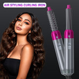 Multifunctional 5 In 1 Warm-Air Comb Hair Comb Curlers Straight Comb Hair Dryer(2*curler+1*straight+1*dryer+1*comb)