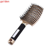 Women Hair Scalp Massage Comb Bristle & Nylon Hairbrush Curly Detangle Hair Brush for Salon Hairdressing Styling Tools