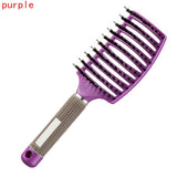 Women Hair Scalp Massage Comb Bristle & Nylon Hairbrush Curly Detangle Hair Brush for Salon Hairdressing Styling Tools