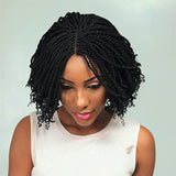 New Twisted Braid Hair Afro Kinky Curly Wig  Short Black Wigs Synthetic Braided Wigs for women