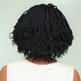 New Twisted Braid Hair Afro Kinky Curly Wig  Short Black Wigs Synthetic Braided Wigs for women